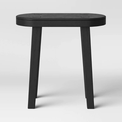 Woodland Carved Wood Accent Table - Black - Threshold - Image 4