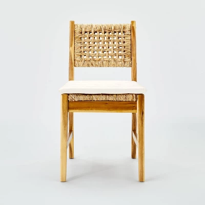 2pk Temescal Valley Wood And Woven Dining Chairs With Cushion Cream - Threshold⢠Designed With Studio McGee - Image 2