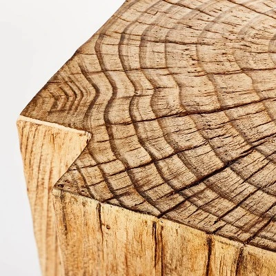 Indoor/Outdoor Faux Concrete Stump Accent Table Brown - Threshold™ Designed With Studio McGee - Image 4