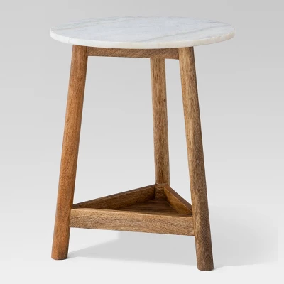Lanham Marble Top Side Table Brown - Threshold™ - Image 2