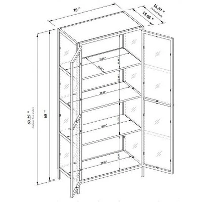 60" Crystal Cove Glass Cabinet Black - Threshold⢠Designed With Studio McGee - Image 7