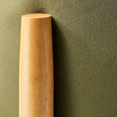 Elroy Round Velvet Ottoman With Wooden Legs - Threshold⢠Designed With Studio McGee - Image 3