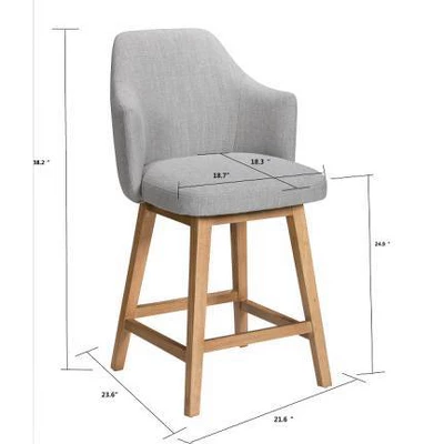 Kinston Swivel Curved Back Upholstered Counter Height Barstool - Threshold⢠- Image 6
