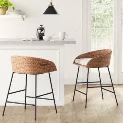 Landis Woven Backed Counter Height Barstool With Cushion - Thresholdâ˘