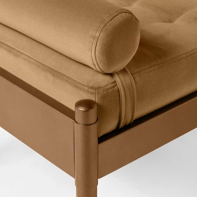 Bolster Tufted Bench Beige - Threshold⢠Designed With Studio McGee: Velvet Upholstery, Powder-Coated Steel Legs, 225lb Capacity - Image 3