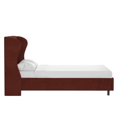 Wingback Platform Bed Velvet - Skyline Furniture - Image 2