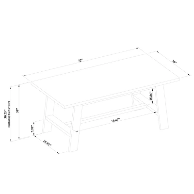 72" Linden Rectangular Wood Dining Table Black - Threshold™ Designed With Studio McGee - Image 5