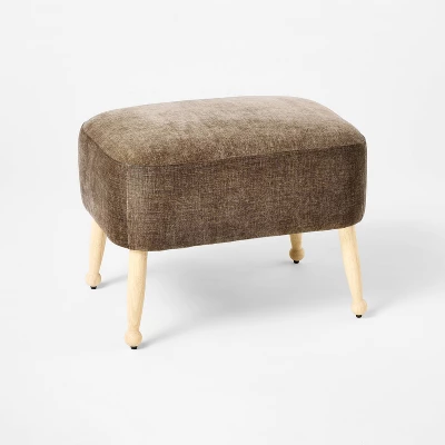 Corallina Upholstered Wooden Ottoman Natural Wood/Dark Brown - Threshold⢠Designed With Studio McGee - Image 2