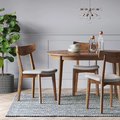 Astrid Mid-Century Round Extendable Dining Table - Thresholdâ˘