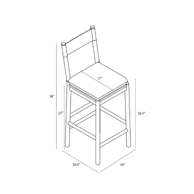 Emery Wood Counter Height Barstool With Upholstered Seat And Sling Back Natural - Threshold™ Designed With Studio McGee - Image 6