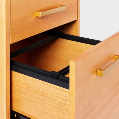 Wood Mid Century File Cabinet Light Brown - Threshold™ - Image 4