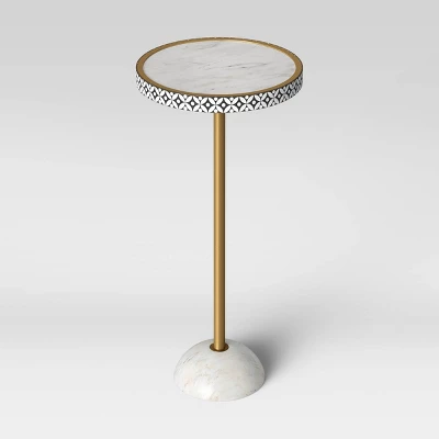 Leonia Round Marble Drink Table White - Threshold™ - Image 2