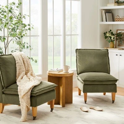 Talbert Pillow Top Slipper Chair With Casters - Threshold⢠Designed With Studio McGee