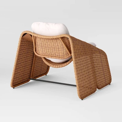 2pc Wexler Statement Chair With Ottoman - Brown - Threshold⢠- Image 4