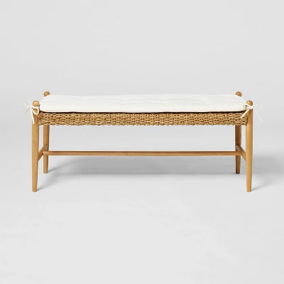 Cardamine Woven Upholstered Bench Natural - Threshold⢠Designed With Studio McGee - Image 2