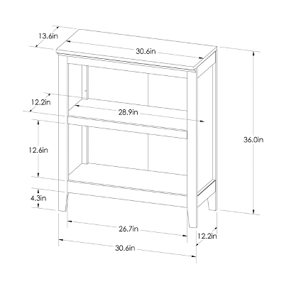 36" Carson 2 Shelf Bookcase - Threshold - Image 3