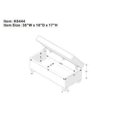Shelton Tufted Top Storage Ottoman - Gray - Thresholdâ˘: Upholstered Rectangular Furniture With Lid - Image 7