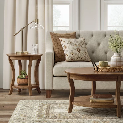 Shelburne Round Wood Accent Table Natural - Threshold™