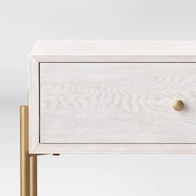 Natural Luxe Accent Table Off-White - Threshold™ - Image 2