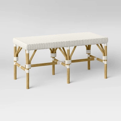 Perry Rattan Woven Bench Cream - Threshold⢠- Image 2