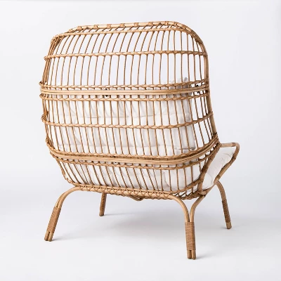 Wicker & Metal Outdoor Patio Chair, Egg Chair Natural - Threshold™ Designed With Studio McGee - Image 3