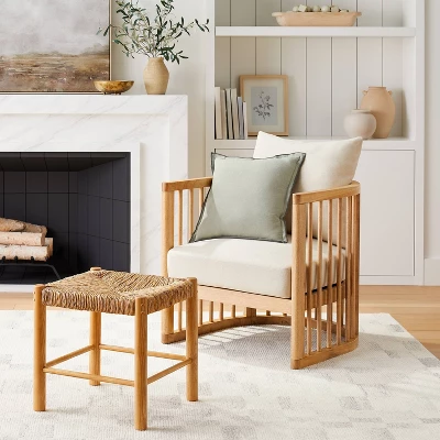 Richfield Barrel Spindle Back Accent Chair Cream/Natural - Threshold⢠Designed With Studio McGee
