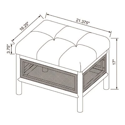 Woodspring Cane Base Ottoman Dark Walnut/Cream - Threshold™ Designed With Studio McGee - Image 5