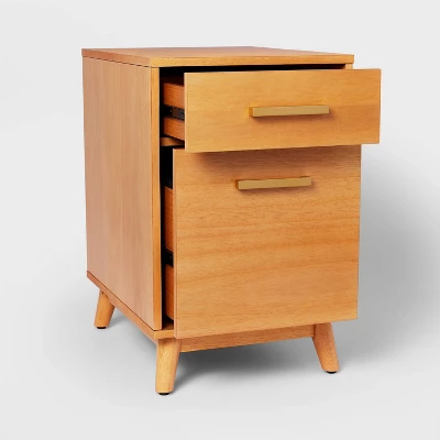 Wood Mid Century File Cabinet Light Brown - Threshold™ - Image 2