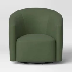 Large Aveline Swivel Chair Olive Velvet - Thresholdâ˘