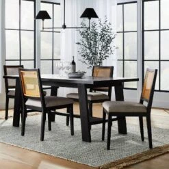 Oak Park Cane Dining Chair Black - Threshold⢠Designed With Studio McGee