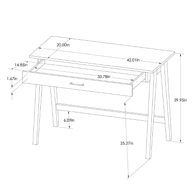 Paulo Wood Writing Desk With Drawer - Threshold⢠- Image 7