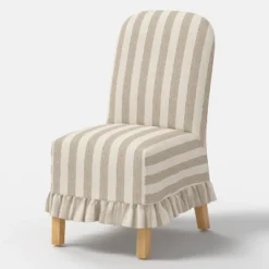 Replacement Ruffled Slipcover Only For Rounded Back Dining Chair - Thresholdâ˘