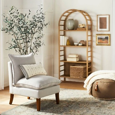 72" Holladay Curved Wooden Bookcase - Threshold⢠Designed With Studio McGee
