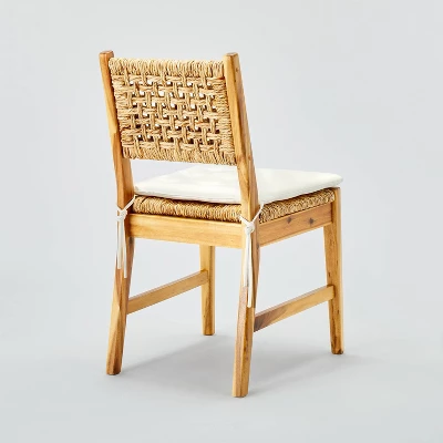 2pk Temescal Valley Wood And Woven Dining Chairs With Cushion Cream - Threshold⢠Designed With Studio McGee - Image 3