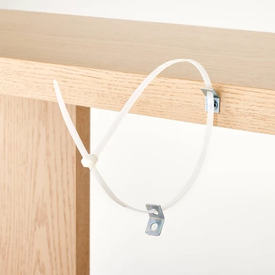 Bleached Oak Console Table Natural Wood - Threshold⢠Designed With Studio McGee: Veneer & MDF, Rectangular Shape, Spot Clean - Image 4