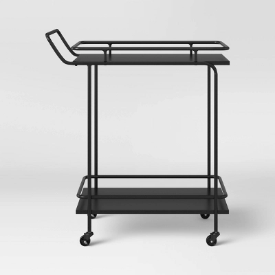Beaufort Metal Bar Cart Black - Threshold™ - Image 2