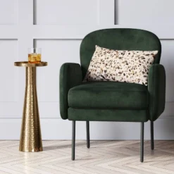 Alester Round Hammered Metal Drink Table Brass - Thresholdâ˘