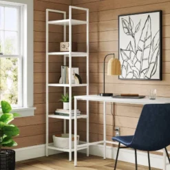 72" Loring Narrow Bookcase White - Thresholdâ˘