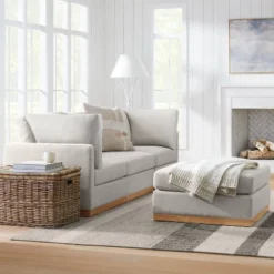 Woodland Hills Modular Sectional Ottoman Light Gray - Threshold⢠Designed With Studio McGee