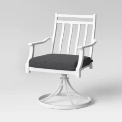 2pc Fairmont Metal Rocking Outdoor Patio Dining Chairs Swivel Chairs Charcoal - Thresholdâ˘