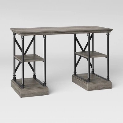 Conway Wood Writing Desk With Storage Gray - Threshold™ - Image 2