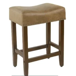 24" Rumford Saddle Counter Height Barstool With Wood Leg - Thresholdâ˘