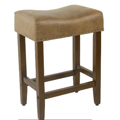 24" Rumford Saddle Counter Height Barstool With Wood Leg - Thresholdâ˘