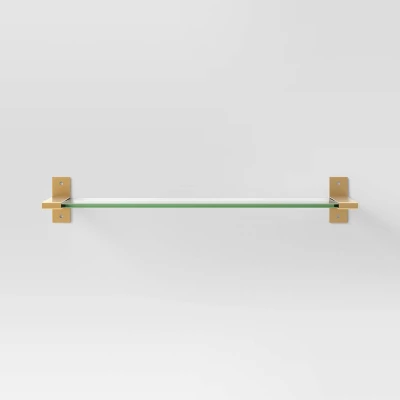 18" Glass And Brass Shelf Gold - Threshold⢠- Image 2