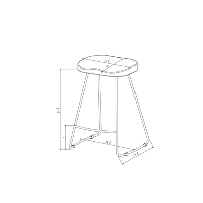 Hull Low Back Wood/Metal Counter Height Barstool - Threshold™ - Image 3