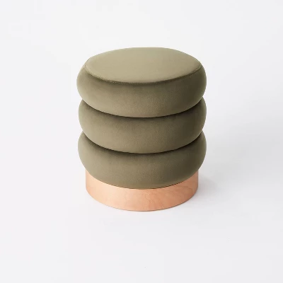 Clarkdale Channel Tufted Ottoman With Wood Base - Threshold⢠Designed With Studio McGee - Image 2