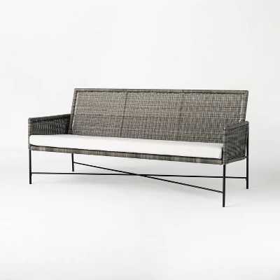Wicker & Metal X Frame Patio Sofa - Gray - Threshold⢠Designed With Studio McGee - Image 2