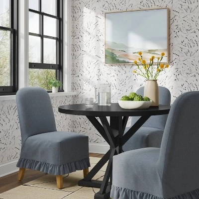 Rounded Back Slipcovered Dining Chair With Ruffle - Threshold⢠- Image 10