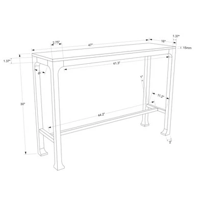 Belmont Shore Curved Foot Console Table Natural - Threshold⢠Designed With Studio McGee Assembly Required - Image 5