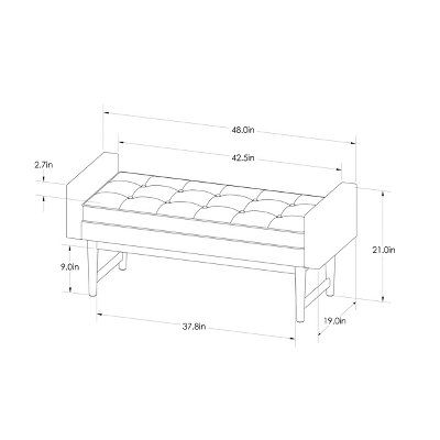 Verken Mid Century Modern Settee Bench - Threshold™ - Image 7